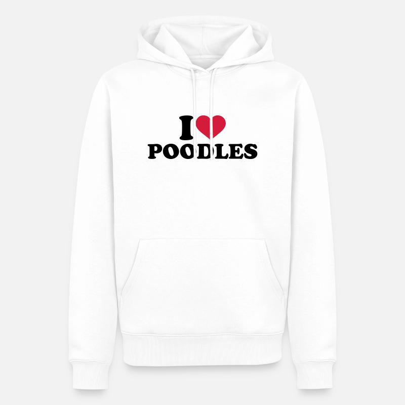 Pudel - Männer Premium Bio Hoodie - Weiß