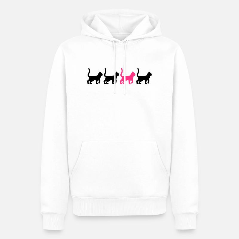 Chat - Sweat à capuche Premium bio Homme - blanc