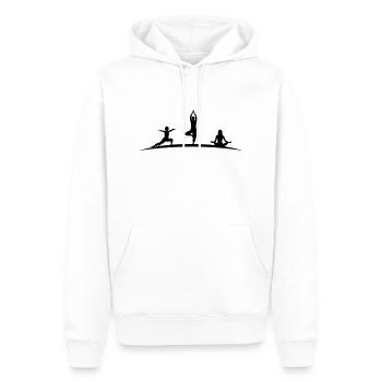 Frauen Yoga - Männer Premium Bio Hoodie - Weiß - Vorne - Nico (187cm)