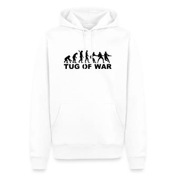 Evolution tug of war - Men’s Premium Organic Hoodie - white - Front - Nico (187cm)