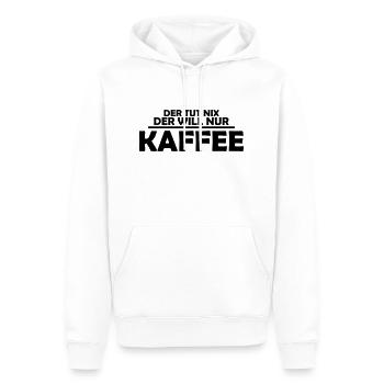 der tut nix, der will nur kaffee - Männer Premium Bio Hoodie - Weiß - Vorne - Nico (187cm)