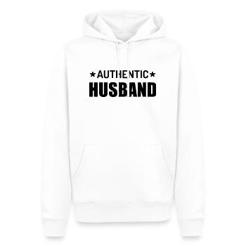Amour / Saint Valentin / Coeur / Bébé / Love - Sweat à capuche Premium bio Homme - blanc - Devant - Nico (187cm)
