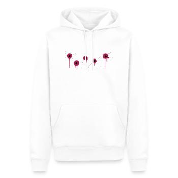 Einschussloecher - Männer Premium Bio Hoodie - Weiß - Vorne - Nico (187cm)