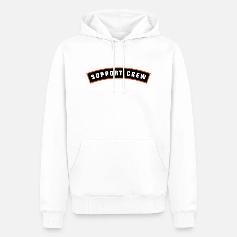 SUPPORT CREW Patch - Sweat à capuche Premium bio Homme - blanc