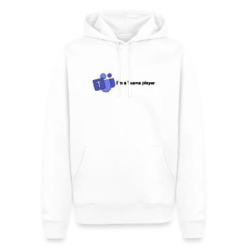 I'm a Teams player - Men’s Premium Organic Hoodie - white - Front - Nico (187cm)