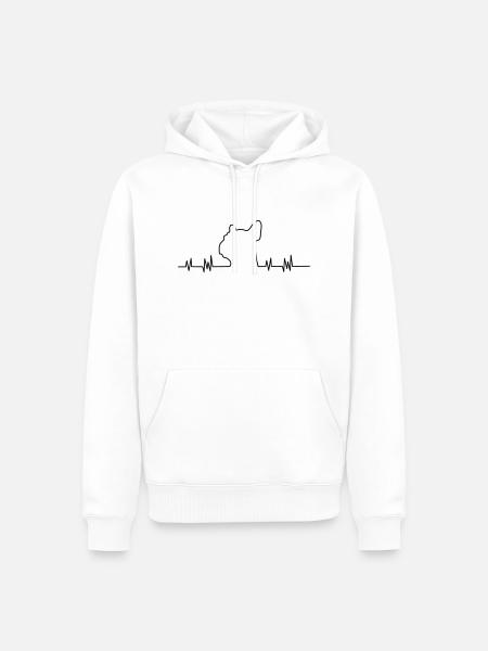 Bulldog - Men’s Premium Organic Hoodie - white