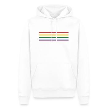 Drapeau LGBT - Sweat à capuche Premium bio Homme - blanc - Devant - Nico (187cm)