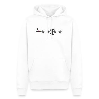 Gamer Heartbeat Gamer Heartbeat Cadeau - Sweat à capuche Premium bio Homme - blanc - Devant - Nico (187cm)