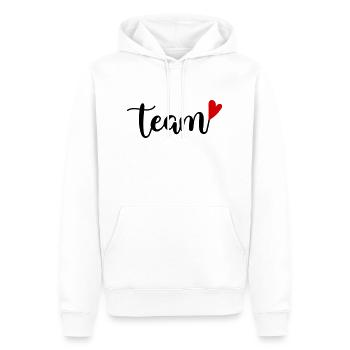 Team - Männer Premium Bio Hoodie - Weiß - Vorne - Nico (187cm)