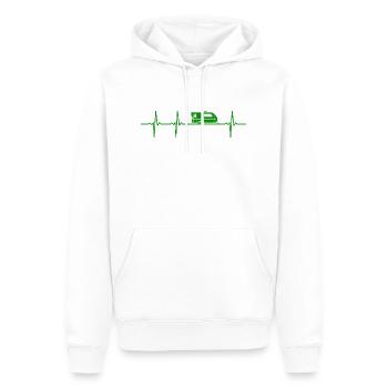 Heartbeat Camping-car Camping-car caravane extérieur Nature - Sweat à capuche Premium bio Homme - blanc - Devant - Nico (187cm)