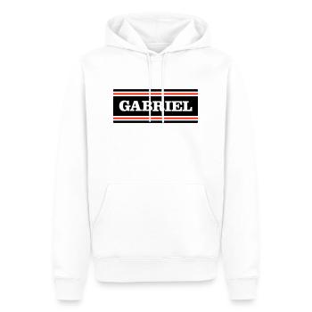GABRIEL - Sweat à capuche Premium bio Homme - blanc - Devant - Nico (187cm)