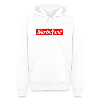 Westerland - Slogan - Deutschland - Germany - Sylt - Männer Premium Bio Hoodie - Weiß - Vorne - Nico (187cm)