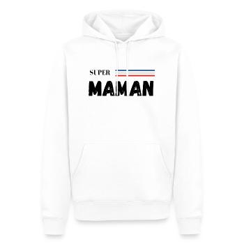 super maman - Sweat à capuche Premium bio Homme - blanc - Devant - Nico (187cm)