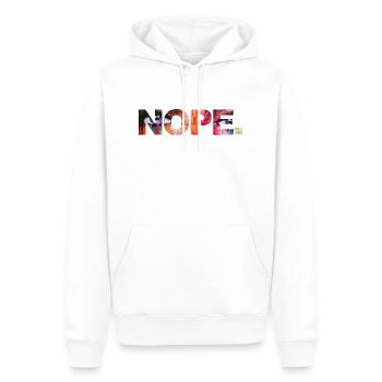 NOPE - sei kein ja-Sager! - Männer Premium Bio Hoodie - Weiß - Vorne - Nico (187cm)