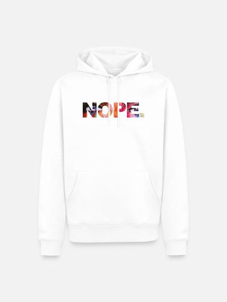 NOPE - sei kein ja-Sager! - Männer Premium Bio Hoodie - Weiß