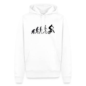 Fahrrad - Menschliche Evolution - Männer Premium Bio Hoodie - Weiß - Vorne - Nico (187cm)
