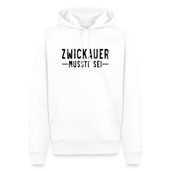 Zwickauer musste sei - Männer Premium Bio Hoodie - Weiß - Vorne - Nico (187cm)