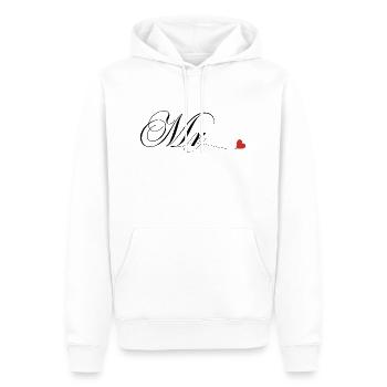 T-shirt de couple assorti Mr et Mme - Sweat à capuche Premium bio Homme - blanc - Devant - Nico (187cm)