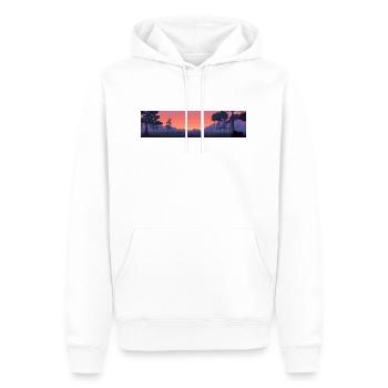 Verpixelter Sonnenuntergnag - Männer Premium Bio Hoodie - Weiß - Vorne - Nico (187cm)