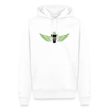 badminton wappen federball - Männer Premium Bio Hoodie - Weiß - Vorne - Nico (187cm)