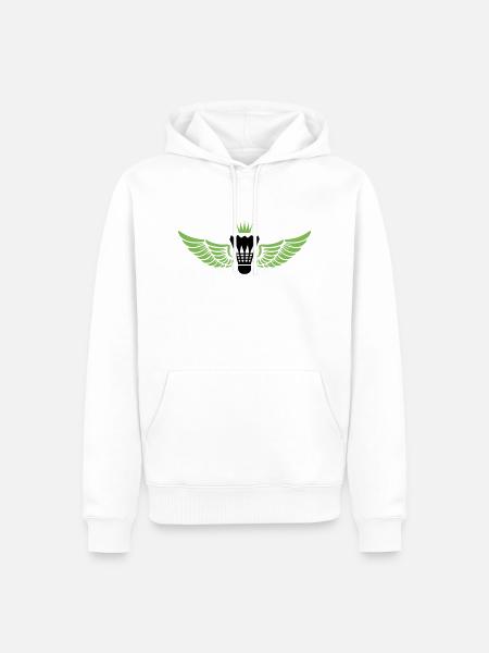 badminton wappen federball - Männer Premium Bio Hoodie - Weiß