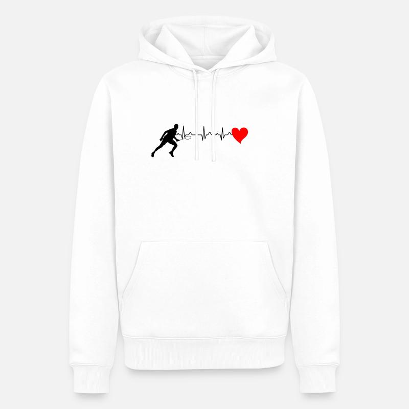 badmintonspieler mit herz - Männer Premium Bio Hoodie - Weiß