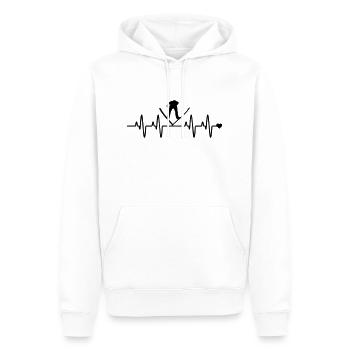Sauteur à ski coeur - Sweat à capuche Premium bio Homme - blanc - Devant - Nico (187cm)