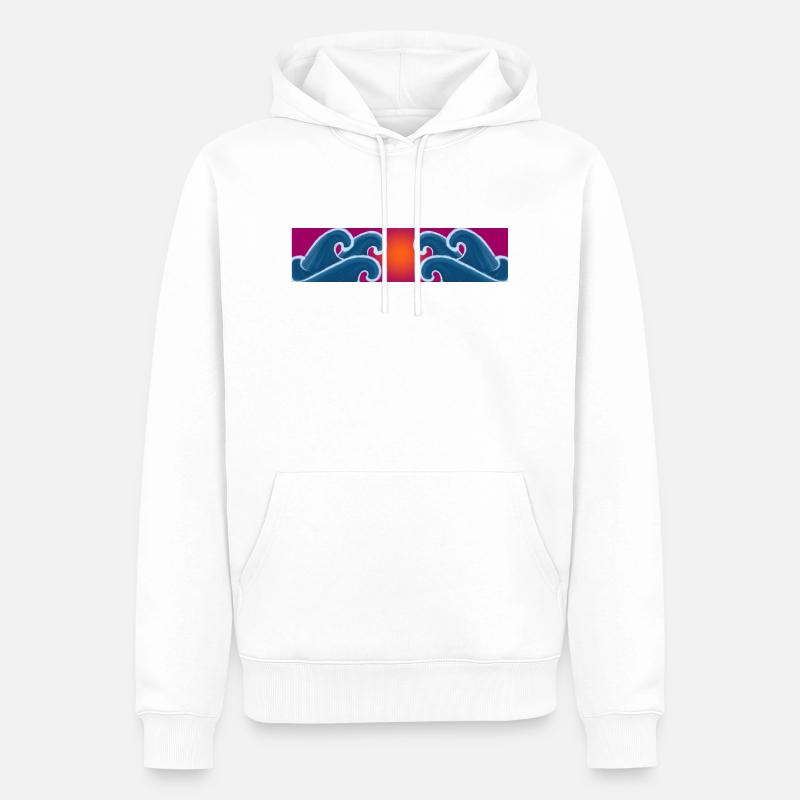 Waves - Männer Premium Bio Hoodie - Weiß