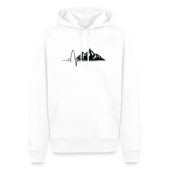 Herzschlag der Berge - Männer Premium Bio Hoodie - Weiß - Vorne - Nico (187cm)