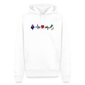 Cardio Heart avec drapeau Australie, Irlande - Sweat à capuche Premium bio Homme - blanc - Devant - Nico (187cm)