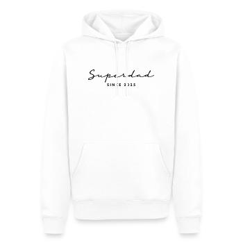 Superpapa papa papa 2025 - Sweat à capuche Premium bio Homme - blanc - Devant - Nico (187cm)