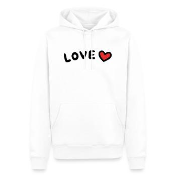 Cœur d’amour - Sweat à capuche Premium bio Homme - blanc - Devant - Nico (187cm)