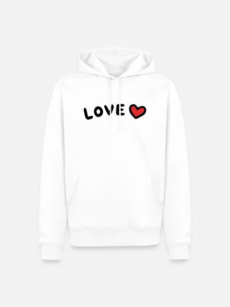 Love Heart - Men’s Premium Organic Hoodie - white