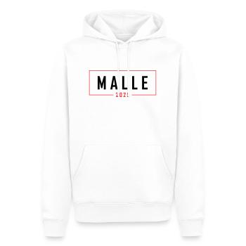 Malle 2025 - Sweat à capuche Premium bio Homme - blanc - Devant - Nico (187cm)