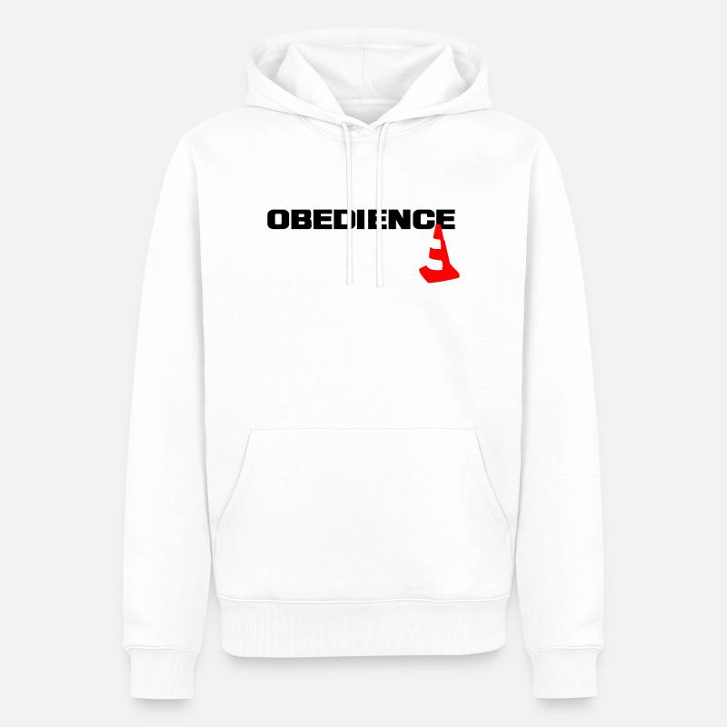 Obedience mit Pylone - Männer Premium Bio Hoodie - Weiß