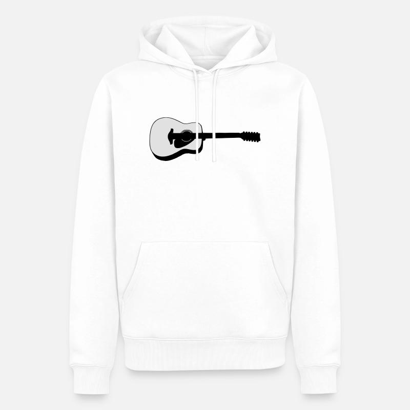 guitare - Sweat à capuche Premium bio Homme - blanc