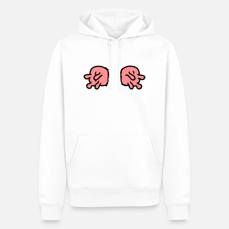doppeltes Euter - Männer Premium Bio Hoodie - Weiß
