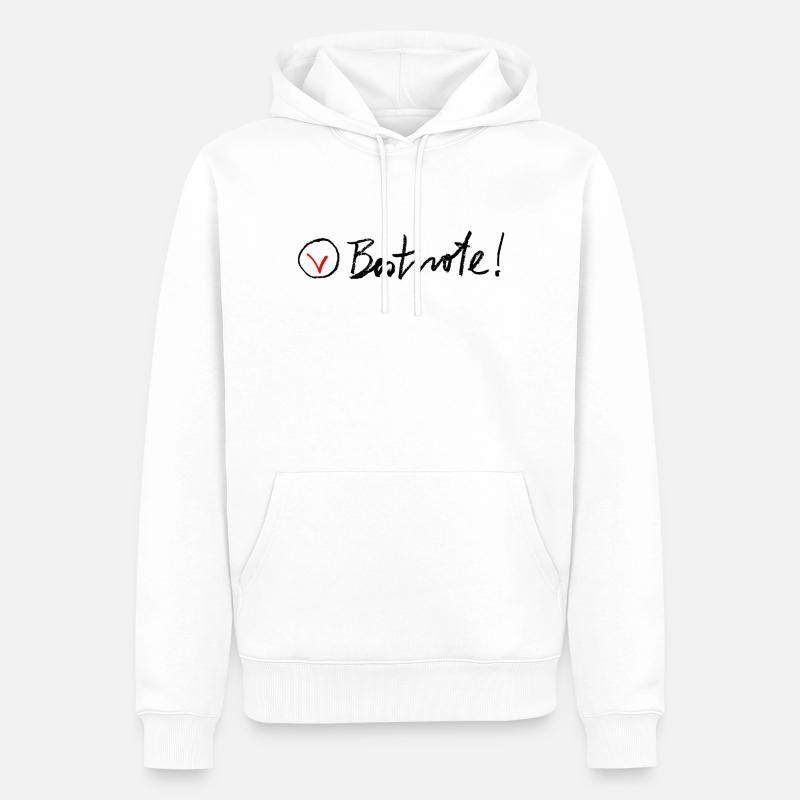 Bestnote - Männer Premium Bio Hoodie - Weiß