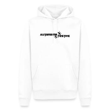 autonomie festive - Sweat à capuche Premium bio Homme - blanc - Devant - Nico (187cm)