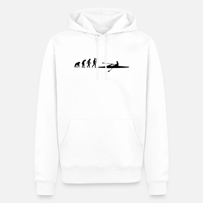 Évolution de l'aviron - Sweat à capuche Premium bio Homme - blanc