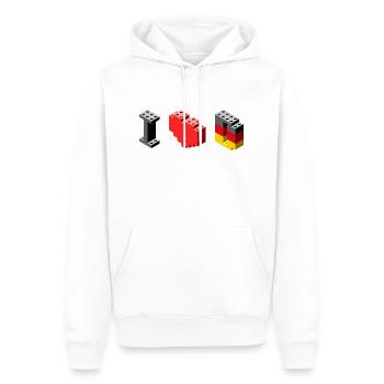 i love Deutschland - Männer Premium Bio Hoodie - Weiß - Vorne - Nico (187cm)