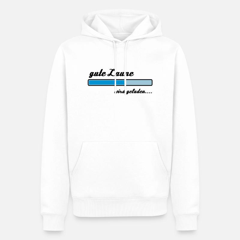 Bonne humeur se charge ... - Sweat à capuche Premium bio Homme - blanc