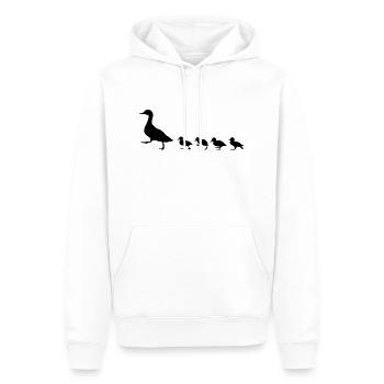Ente mit Küken, Entenfamilie - Männer Premium Bio Hoodie - Weiß - Vorne - Nico (187cm)