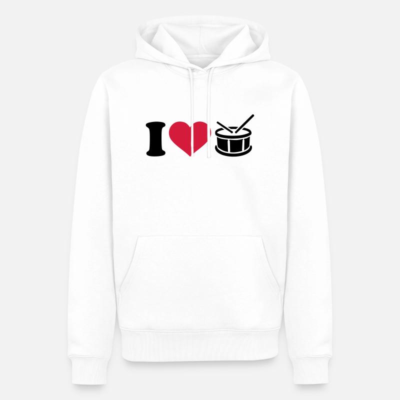 Trommel - Männer Premium Bio Hoodie - Weiß