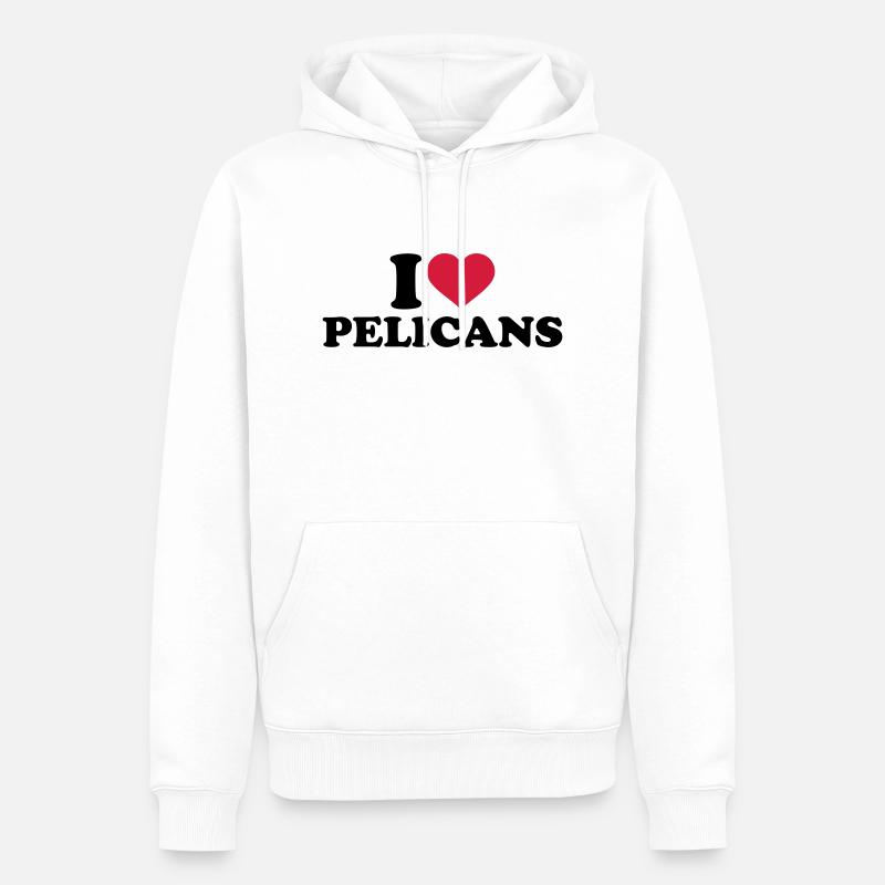 I love pelicans - Sweat à capuche Premium bio Homme - blanc
