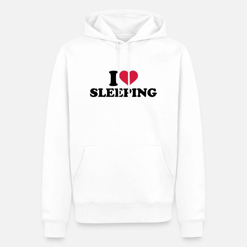 I love sleeping - Sweat à capuche Premium bio Homme - blanc