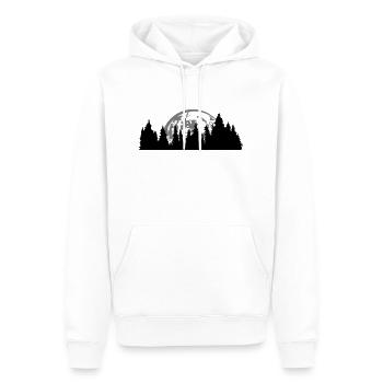 lune nuit pleine lune réglage arbre forêt conifère - Sweat à capuche Premium bio Homme - blanc - Devant - Nico (187cm)