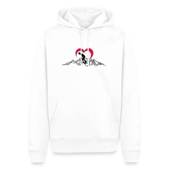 Sport - Radfahrer Berge Herz - Männer Premium Bio Hoodie - Weiß - Vorne - Nico (187cm)