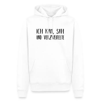 ich kam, sah und verzweifelte - Männer Premium Bio Hoodie - Weiß - Vorne - Nico (187cm)