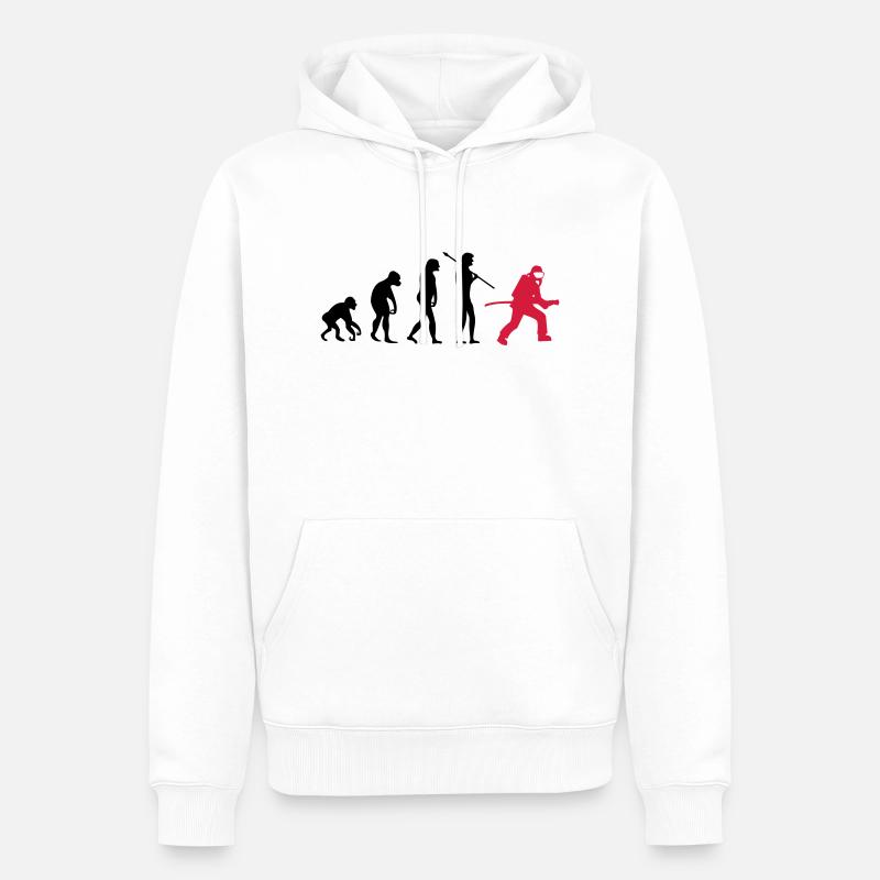 feuerwehr_evolution_02 - Sweat à capuche Premium bio Homme - blanc